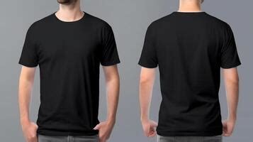 Black And White Blank T-shirt Mockup Front Back Vector, 59% OFF