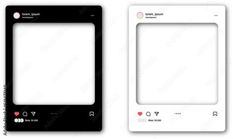 Foto De Instagram Post Template Set Isolated Instagram Photo Frame On