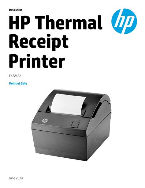 Pdf Data Sheet Hp Thermal Receipt Printer · Data Sheet Hp Thermal Receipt Printer 2