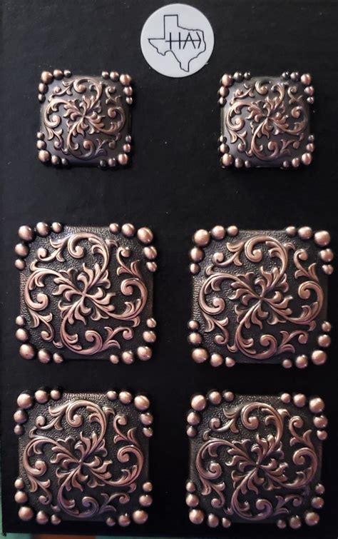 Saddle Set Yuma Conchos In Antique Copper Set Of 6 Etsy