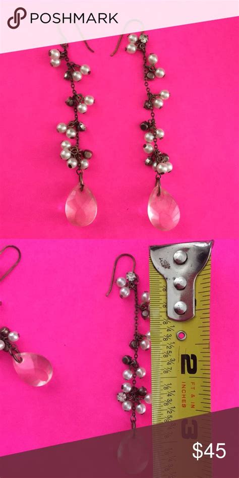 Anthropologie Pearl Rhinestone Drop Earrings Drop Earrings Anthropologie Jewelry Earrings