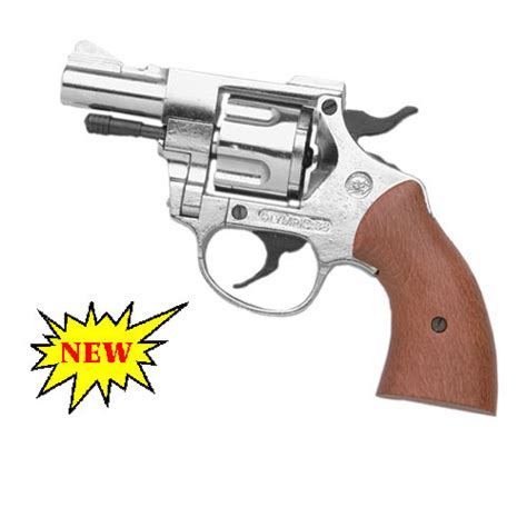 Nickel Finish Olympic 9mm Blank Firing Revolver