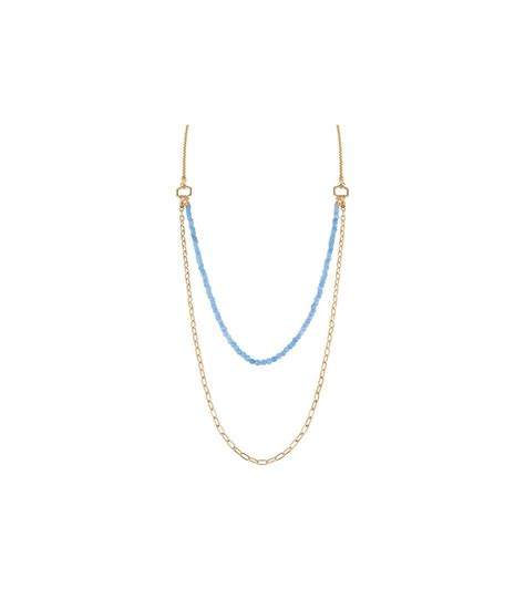 Breil Collana Donna Kaleido Tre Giri Acciaio Gold Giada Azzurra Tj