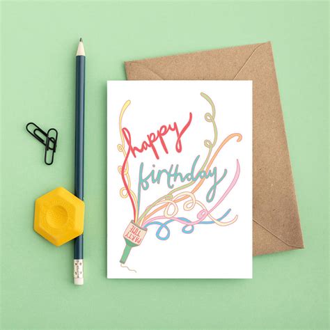 Party Time Birthday Card By you've got pen on your face