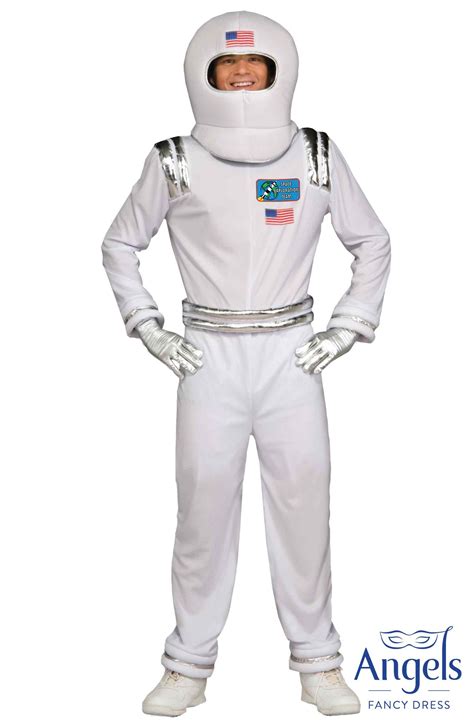 The Astronaut Costume Includes A White Jumpsuit With An American Flag