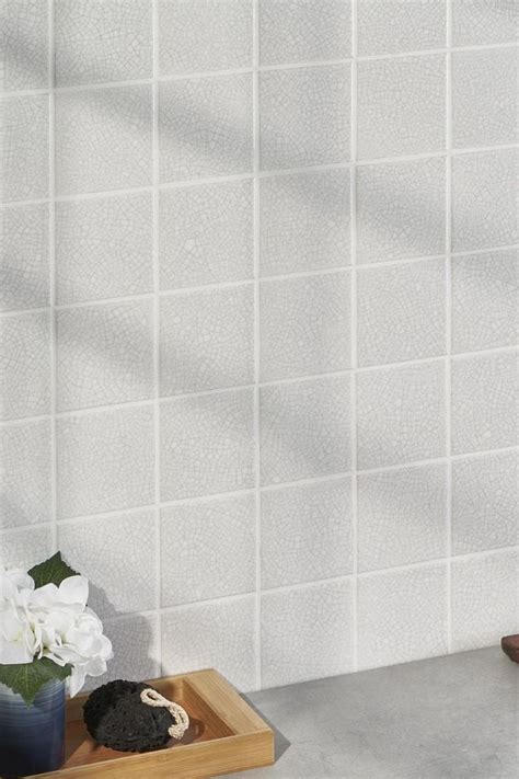 Sarina Vintage White 4x4 Glossy Crackled Ceramic Wall Tile | Ceramic wall tiles, Elegant tiles ...