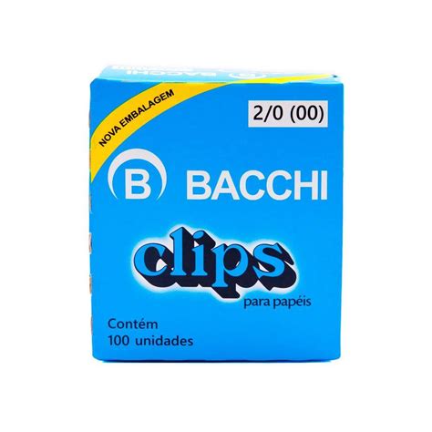 Clips Bacchi Galvanizado N2 0 Premium 77Grs C 100 Unidades Papelaria