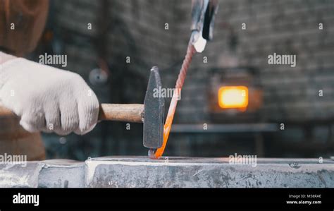 Hammer On The Anvil Metal Work Close Up Stock Photo Alamy