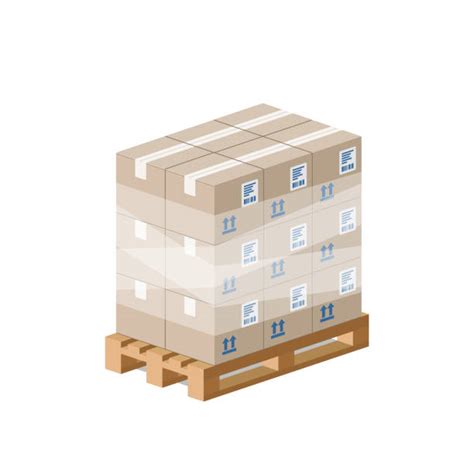 Brown Carton Box Wooden Pallet Illustrations Royalty Free Vector