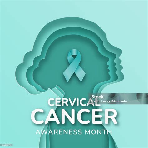 Cervical Cancer Awareness Month Illustration Design On January Stock