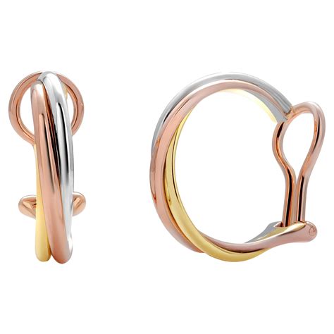 Cartier Tri Color Earrings at 1stDibs