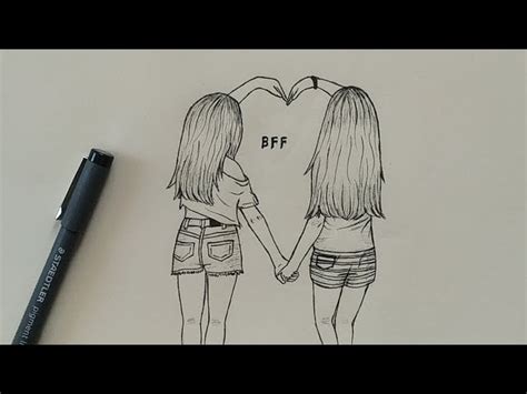 How To Draw Best Friends Bff Easy Step By Step