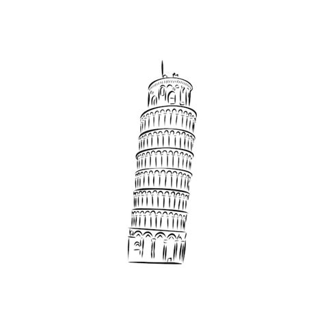 Torre De Pisa Italia Dibujo Vectorial Torre Inclinada De Pisa