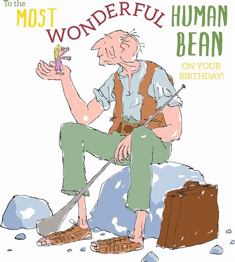 Roald Dahl Bfg Human Bean Birthday Card Rd002 Uk