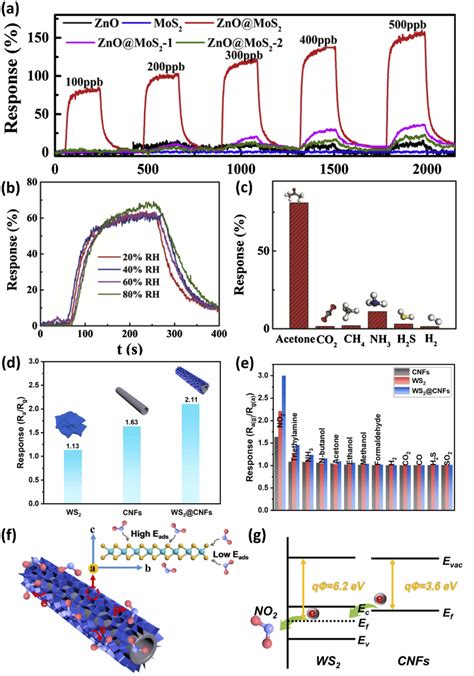 A Dynamic Response Curves Of The Zno And Mos2 Based Sensor To 100500