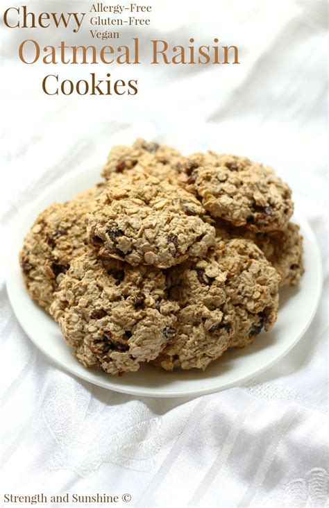 Chewy Gluten Free Oatmeal Raisin Cookies Allergy Free Vegan Recipe