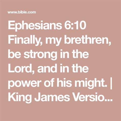 Ephesians 610 Finally My Brethren Be Strong In The Lord And In The