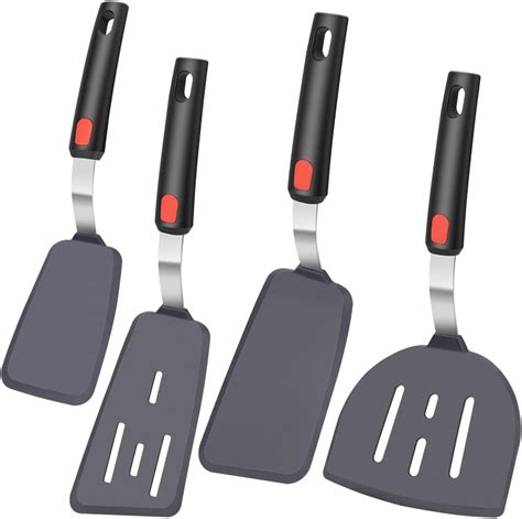 Klaqqed 4pcs Spatula Silicone Heat Resistant Flexible Rubber Silicone