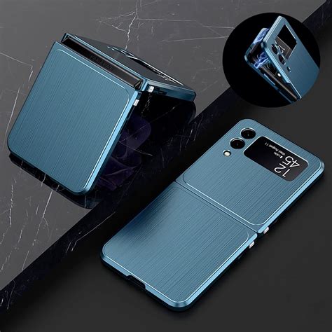 Luken Magnetic Brushed Metal Case For Samsung Galaxy Z Flip 3 4 5g Aluminum Frame Full