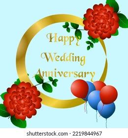 Happy Wedding Anniversary Greeting Card Stock Illustration 2219844967