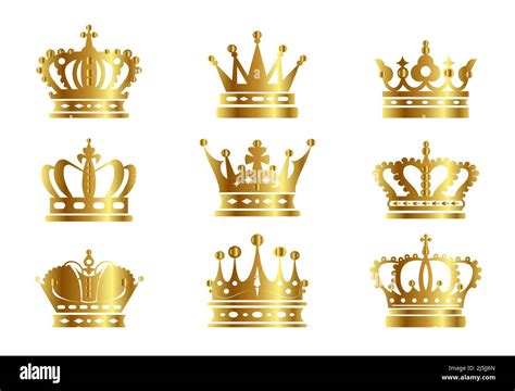 Gold crown vector icon set Stock Vector Image & Art - Alamy