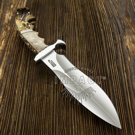 Custom D2 Full Tang Bushcraft Bowie Knife Stag Antler By Impact Cutlery Ebay