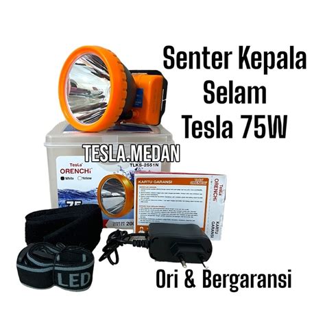 Jual Tesla Senter Kepala Tesla Cas 75WATT Menyelam Tahan Hingga