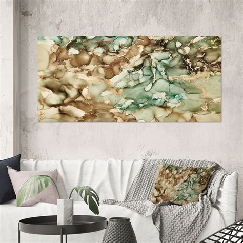 DESIGN ART Designart "Grey And Turquoise Tender And Dreamy Wallpaper" Modern Canvas Wall Art ...