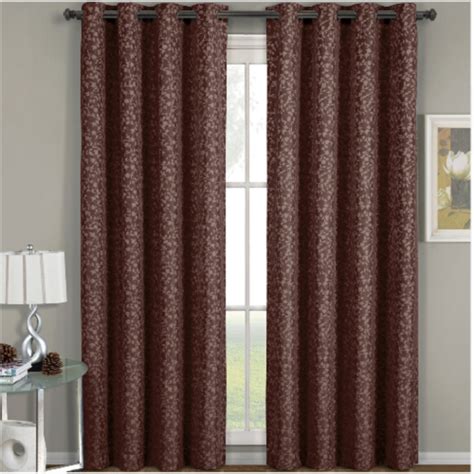 Fiorela Heavyweight Jacquard Drapes Floral Curtain Panels With Grommets