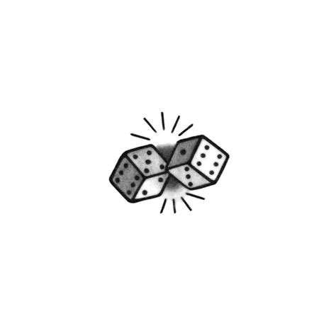 Lucky Dice Dice Temporary Tattoo / Blackwork Dice Tattoo / Two Dice Tattoo / Gambler Tattoo ...