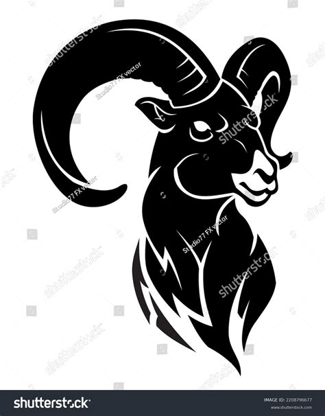 Ram Head Isolated Illustration Design Stock Vector (Royalty Free ...