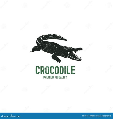 Crocodile Logo Template Symbol Of Alligator Crocodile With Text Wild