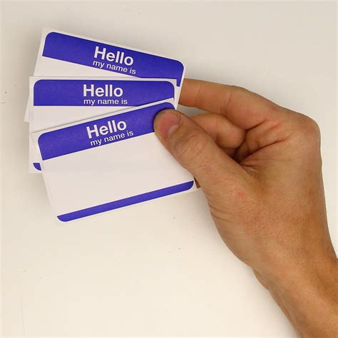 Hello My Name Is Blank Stickers Blue Sive