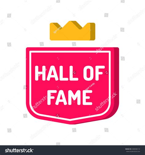 Hall Of Fame Red Badge With Crown Icon Vector Royalty Free Stock