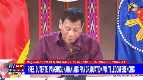 Pres Duterte Pangungunahan Ang PMA Graduation Via Teleconferencing