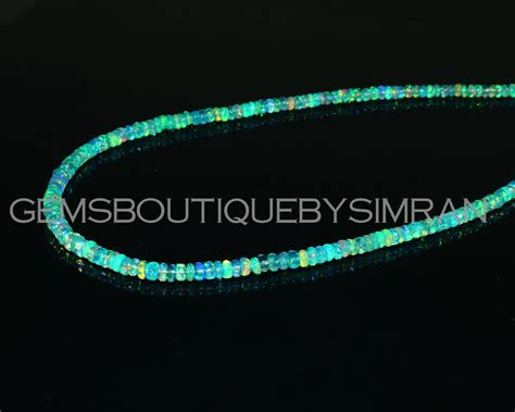 Paraiba Blue Ethiopian Opal Smooth Rondelle Beads Paraiba Opal Beads