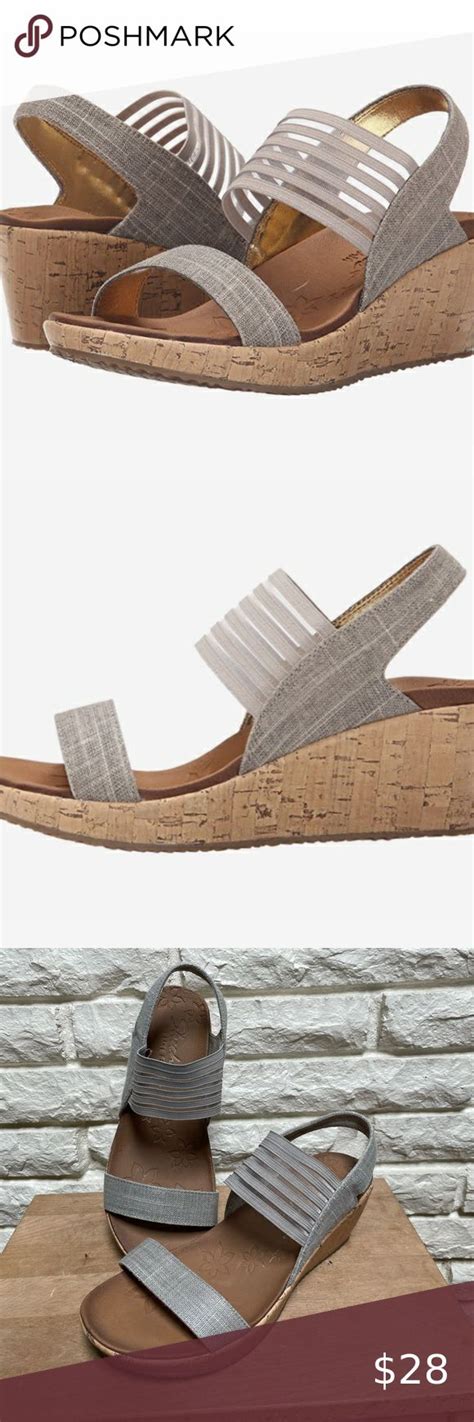 Skechers Cali Beverlee Smitten Kitten Faux Cork Wedge Open Toe Sandals