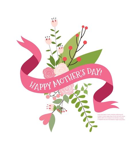 Free Vector Happy Mothers Day Bouquet