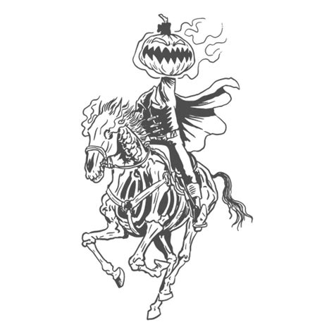 Sleepy Hollow Monster Halloween Line Art Character Png And Svg Design For T Shirts