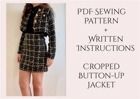 Cropped Button-up Jacket PDF Sewing Pattern Sizes XXS-XXL - Etsy