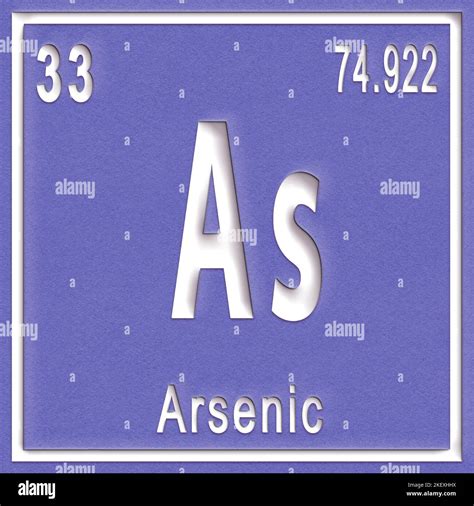 Elemento Chimico Arsenico Segno Con Numero Atomico E Peso Atomico