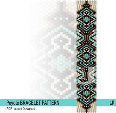 Peyote Stitch Pattern Beading Beaded Bracelet Pattern PDF Miyuki