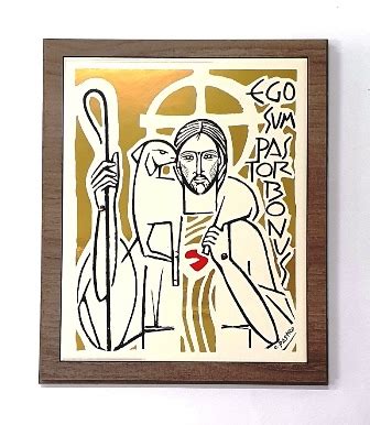 Quadro Jesus O Bom Pastor Cláudio Pastro 24cm x 29cm Alfanio