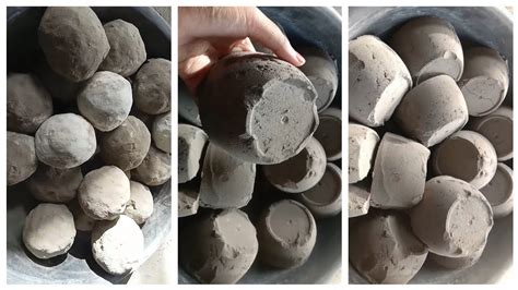 Silky Pure Cement Bowls Balls Crumbling Melting Cement Soft Asmr