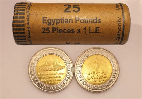 Egypt X Coins With Roll Pound Pharaohs Golden Parade Unc