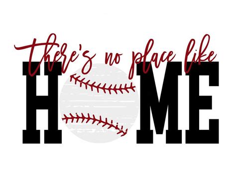 Theres No Place Like Home Distressed Baseball Svgpng Etsy