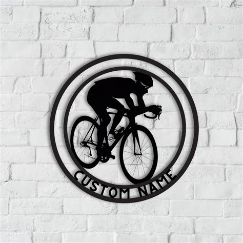 Custom Road Bike Racing Metal Wall Art Personalized Bicycle Lover Name