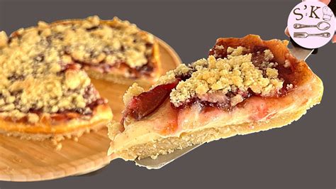 Schneller Zwetschgenkuchen Mit Pudding Und Streusel I Pflaumenkuchen