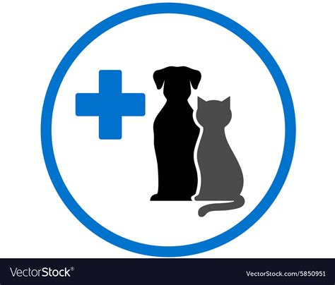 Round Veterinary Icon With Pets Royalty Free Vector Image