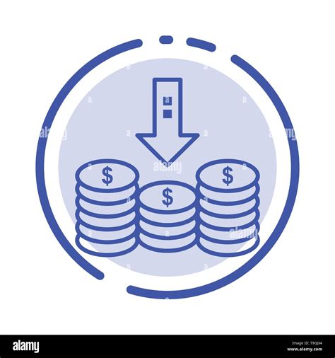 Las Monedas Dinero En Efectivo Dinero Abajo La Flecha Azul De La